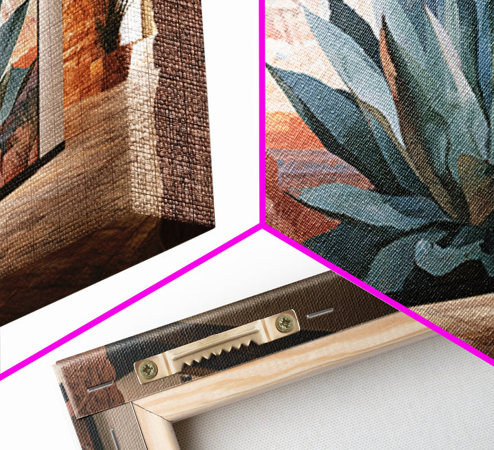 Agave Plant Closeup Canvas Print, Desert Art, Print, Southwestern Decor, Fine Art, Desert, Watercolor Painting, Modern Wall Art, DES-3x2-76