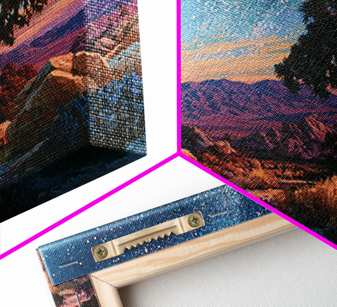 Joshua Tree under Star Filled Night Framed Canvas Print, Desert Art, Statement Artwork, Southwestern Decor, Fine Art, Desert, DES-3x2-82
