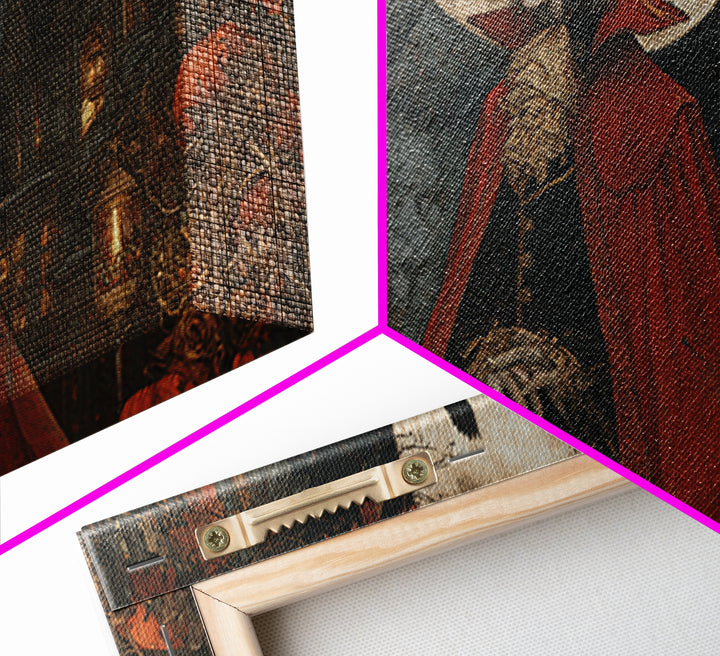 The Crimson Vampire, Wide Panoramic Art, Haunted Gothic Art, Framed Canvas Print, Halloween Wall Decor, Gothic Home Decor, Spooky Wall Decor
