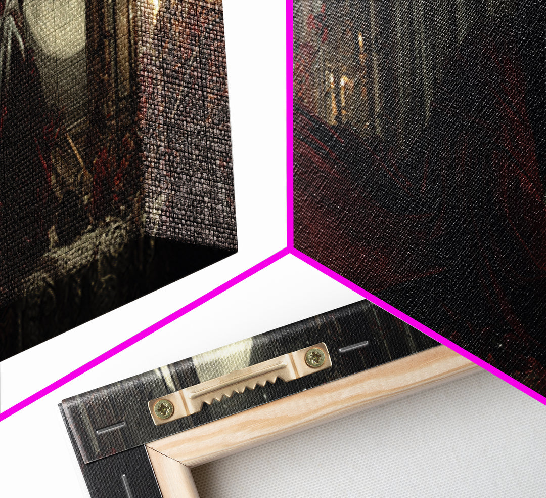 The Crimson Vampire, Extra Wide Wall Art, Dark Fantasy Wall Art, Canvas Print, Halloween Wall Decor, Gothic Home Decor, Spooky Wall Decor