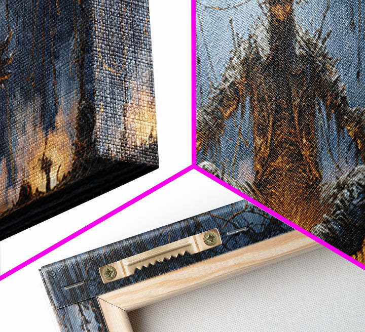 The Stitched Giant, Extra Wide Wall Art, Macabre Wall Art, Framed Canvas Print, Halloween Wall Decor, Gothic Home Decor, Halloween Decor