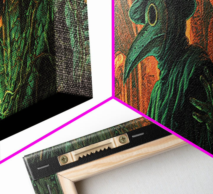 The Plague Doctor, Extra Wide Wall Art, Haunted Gothic Art, Framed Canvas Print, Halloween Wall Decor, Gothic Home Decor, Spooky Wall Decor