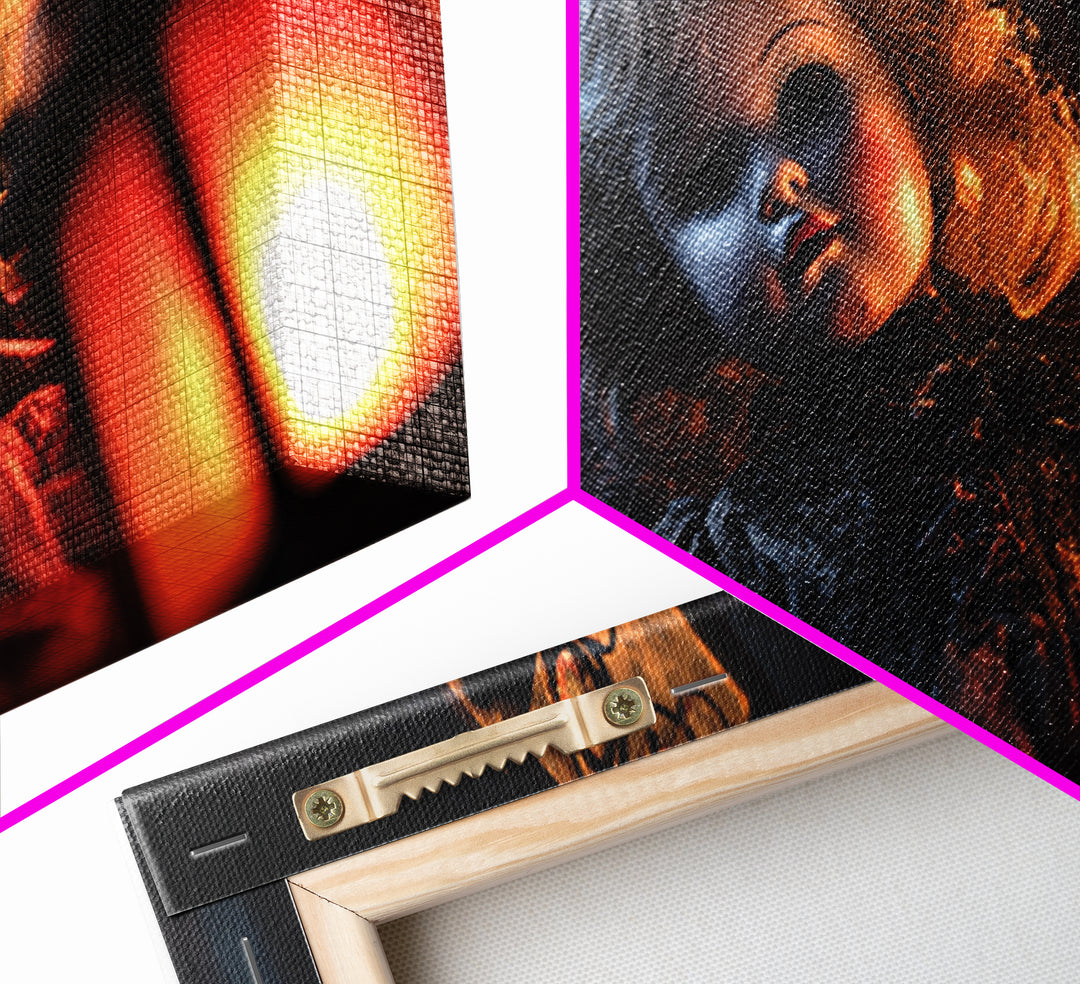 The Haunted Porcelain Doll, Wide Panoramic Art, Spooky Home Decor, Canvas Print, Halloween Wall Decor, Gothic Home Decor, Halloween Wall Art