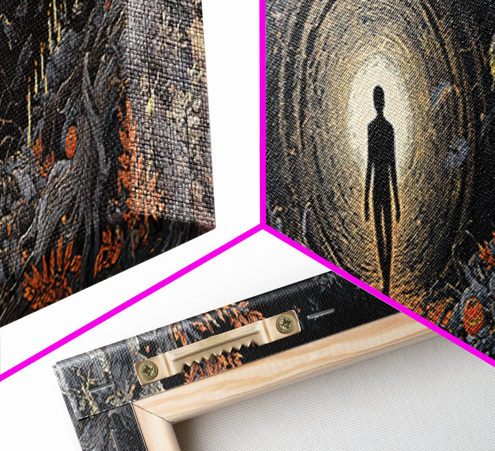 The Shadow Person, Extra Wide Wall Art, Spooky Home Decor, Canvas Print, Halloween Wall Decor, Gothic Home Decor, Halloween Decor