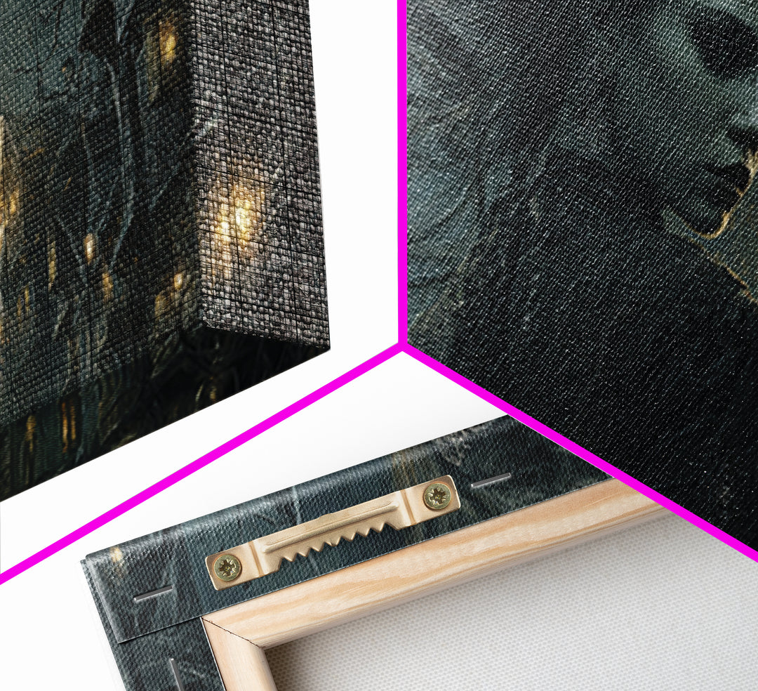 The Banshee Singer, Wide Panoramic Art, Macabre Wall Art, Framed Canvas Print, Halloween Wall Decor, Gothic Home Decor, Spooky Wall Decor