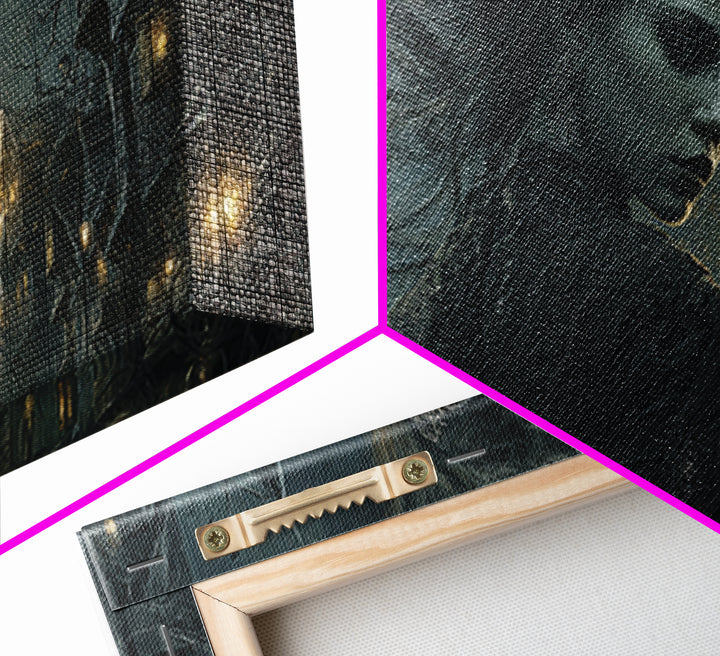 The Banshee Singer, Wide Panoramic Art, Macabre Wall Art, Framed Canvas Print, Halloween Wall Decor, Gothic Home Decor, Spooky Wall Decor