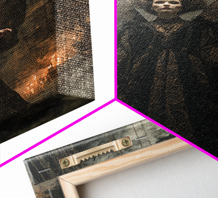 The Velvet Moth Witch, Vertical Wall Art, Macabre Wall Art, Framed Canvas Print, Halloween Wall Decor, Gothic Home Decor, Halloween Decor