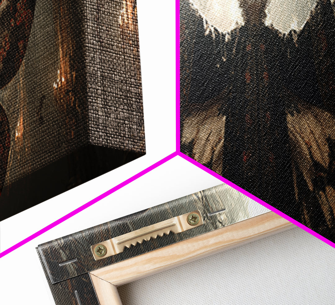 The Velvet Moth Witch, Extra Wide Wall Art, Gothic Horror Wall Art, Framed Canvas Print, Halloween Wall Decor, Gothic Home Decor