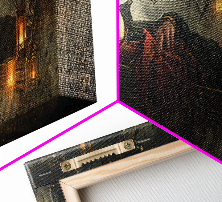 The Coffin Sleeper, Extra Wide Wall Art, Gothic Horror Wall Art, Framed Canvas Print, Halloween Wall Decor, Gothic Home Decor