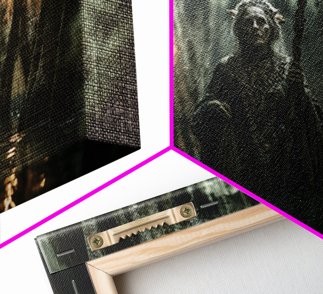 The Swamp Witch, Landscape Wall Art, Gothic Horror Wall Art, Framed Canvas Print, Halloween Wall Decor, Gothic Home Decor