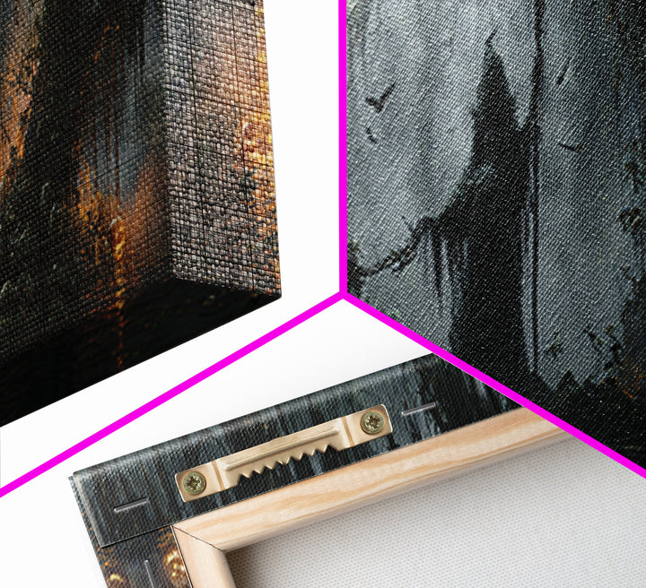 The Swamp Witch, Extra Wide Wall Art, Spooky Home Decor, Canvas Print, Halloween Wall Decor, Gothic Home Decor, Macabre Wall Art