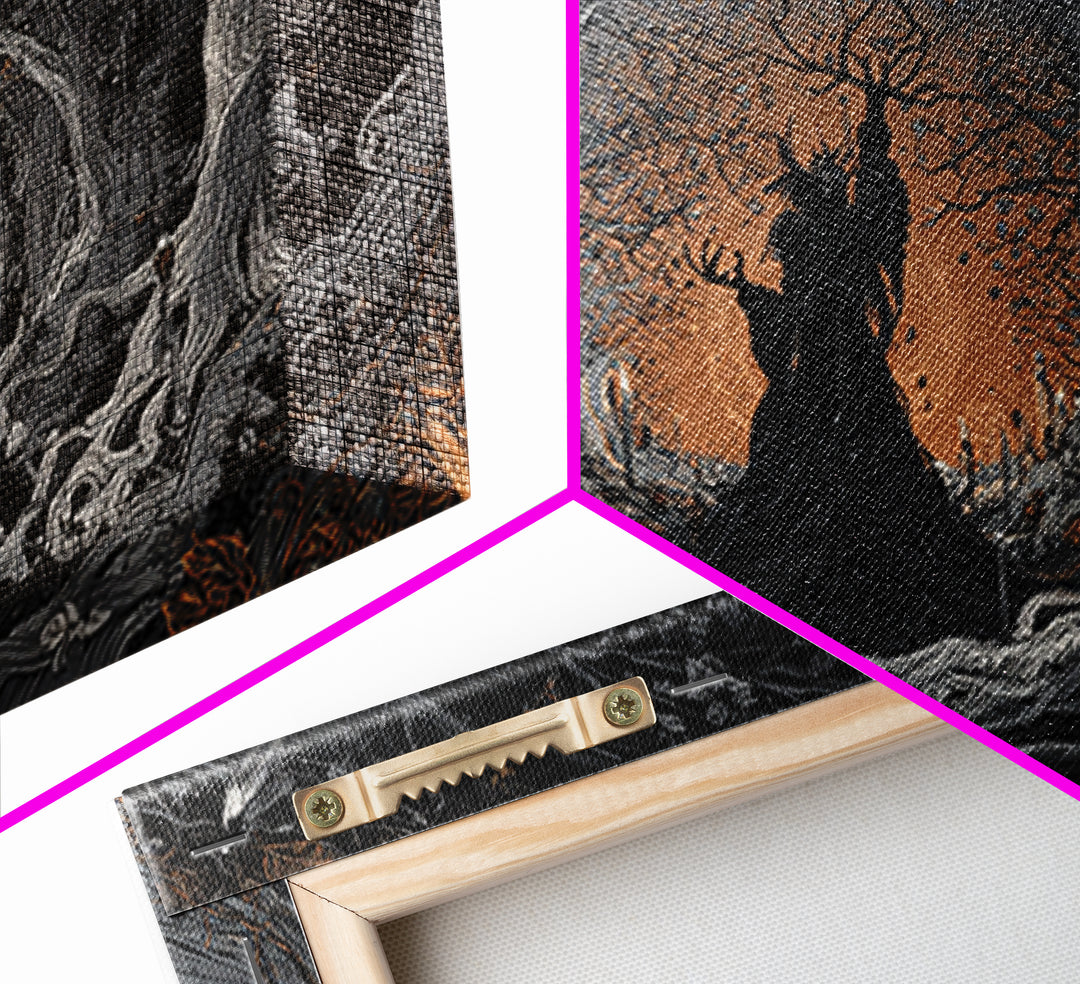 The Orchard Hag, Landscape Wall Art, Gothic Horror Wall Art, Framed Canvas Print, Halloween Wall Decor, Gothic Home Decor, Spooky Wall Decor