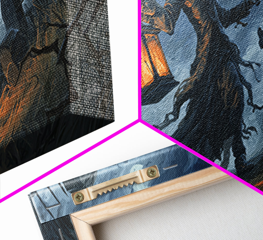 The Crossroads Spirit, Wide Panoramic Art, Spooky Home Decor, Canvas Print, Halloween Wall Decor, Gothic Home Decor, Spooky Wall Decor