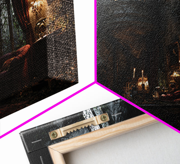 The Haunted Manor, Landscape Wall Art, Haunted Gothic Art, Framed Canvas Print, Halloween Wall Decor, Gothic Home Decor, Seasonal Home Decor