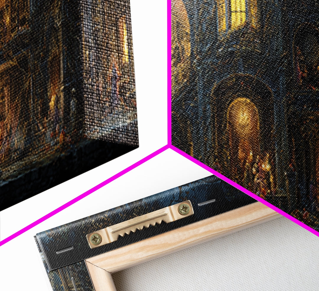 The Haunted Manor, Extra Wide Wall Art, Gothic Horror Wall Art, Framed Canvas Print, Halloween Wall Decor, Gothic Home Decor