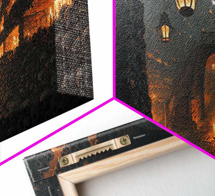 The Endless Catacombs, Wide Panoramic Art, Spooky Home Decor, Canvas Print, Halloween Wall Decor, Gothic Home Decor, Spooky Wall Decor