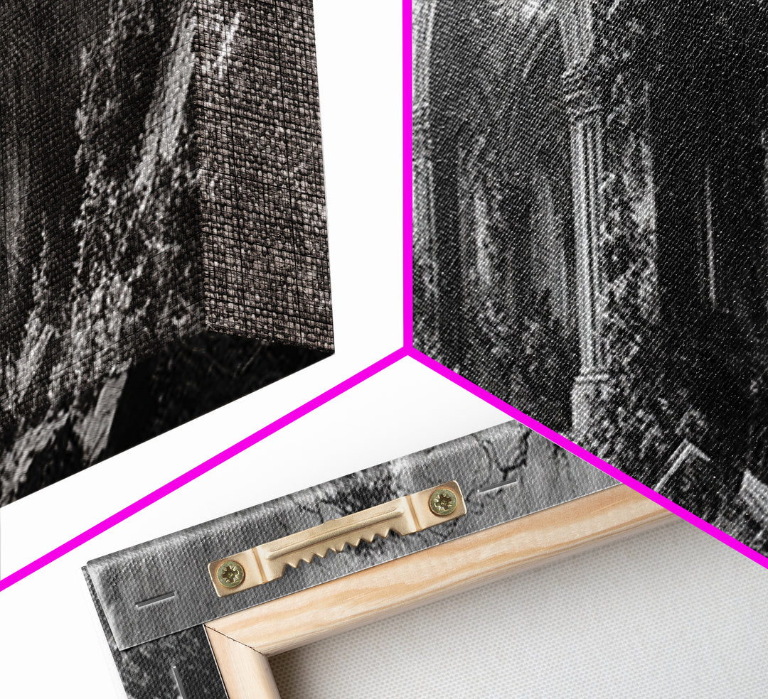 The Overgrown Chapel, Extra Wide Wall Art, Haunted Gothic Art, Framed Canvas Print, Halloween Wall Decor, Gothic Home Decor