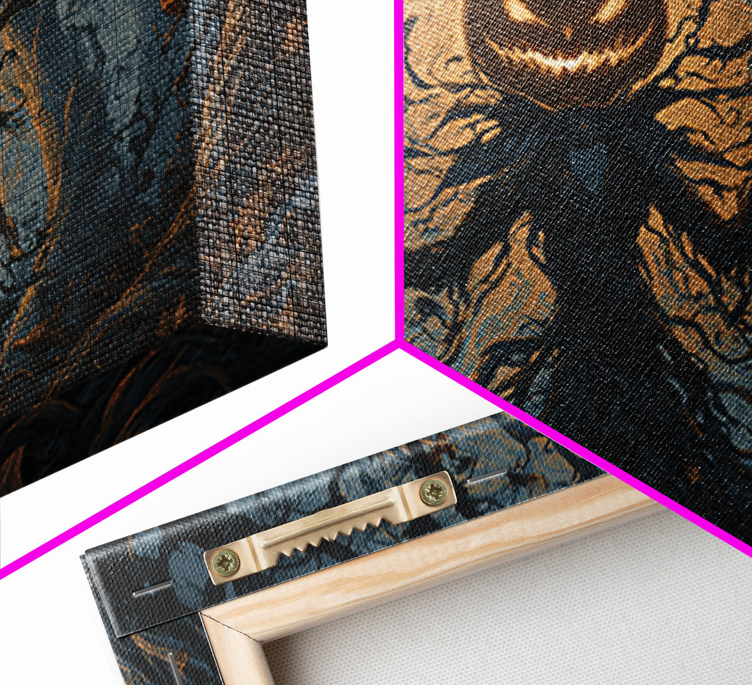 The Pumpkin Patch Maze, Landscape Wall Art, Gothic Horror Wall Art, Framed Canvas Print, Halloween Wall Decor, Gothic Home Decor