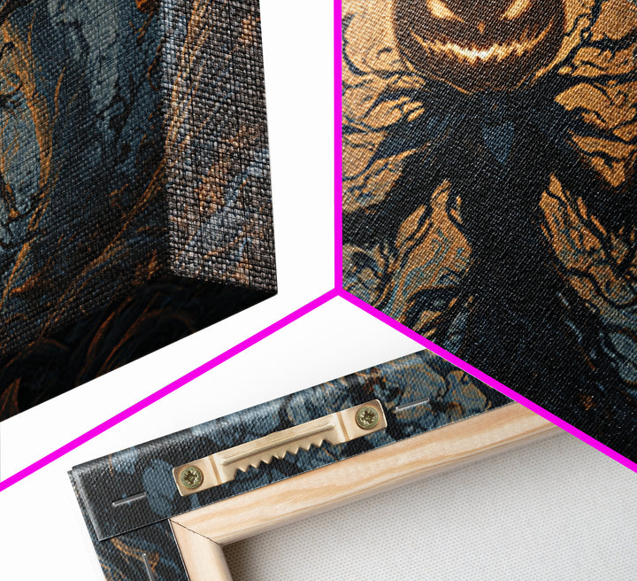 The Pumpkin Patch Maze, Landscape Wall Art, Gothic Horror Wall Art, Framed Canvas Print, Halloween Wall Decor, Gothic Home Decor