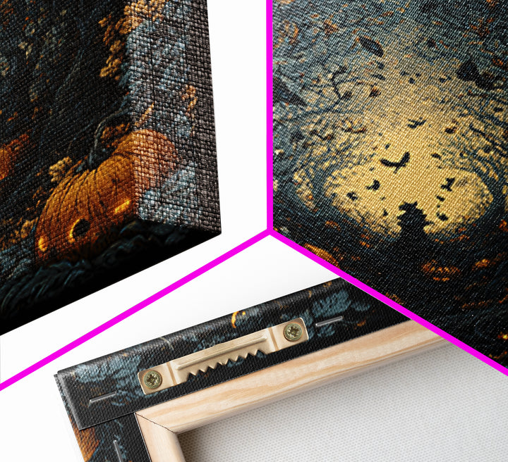 The Pumpkin Patch Maze, Square Wall Art, Dark Halloween Decor, Canvas Print, Halloween Wall Decor, Gothic Home Decor, Collectible Wall Decor