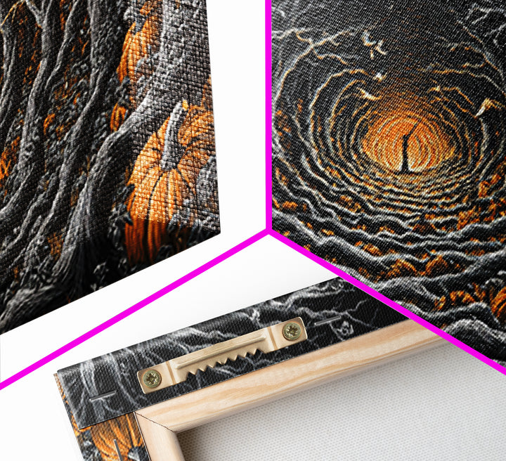 The Pumpkin Patch Maze, Wide Panoramic Art, Dark Halloween Decor, Canvas Print, Halloween Wall Decor, Gothic Home Decor, Macabre Wall Art