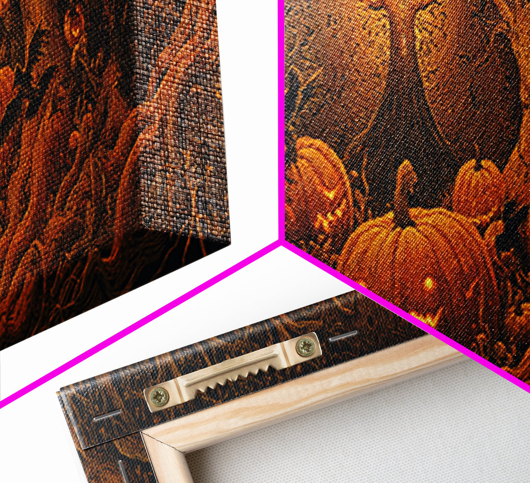 The Pumpkin Patch Maze, Extra Wide Wall Art, Spooky Home Decor, Canvas Print, Halloween Wall Decor, Gothic Home Decor