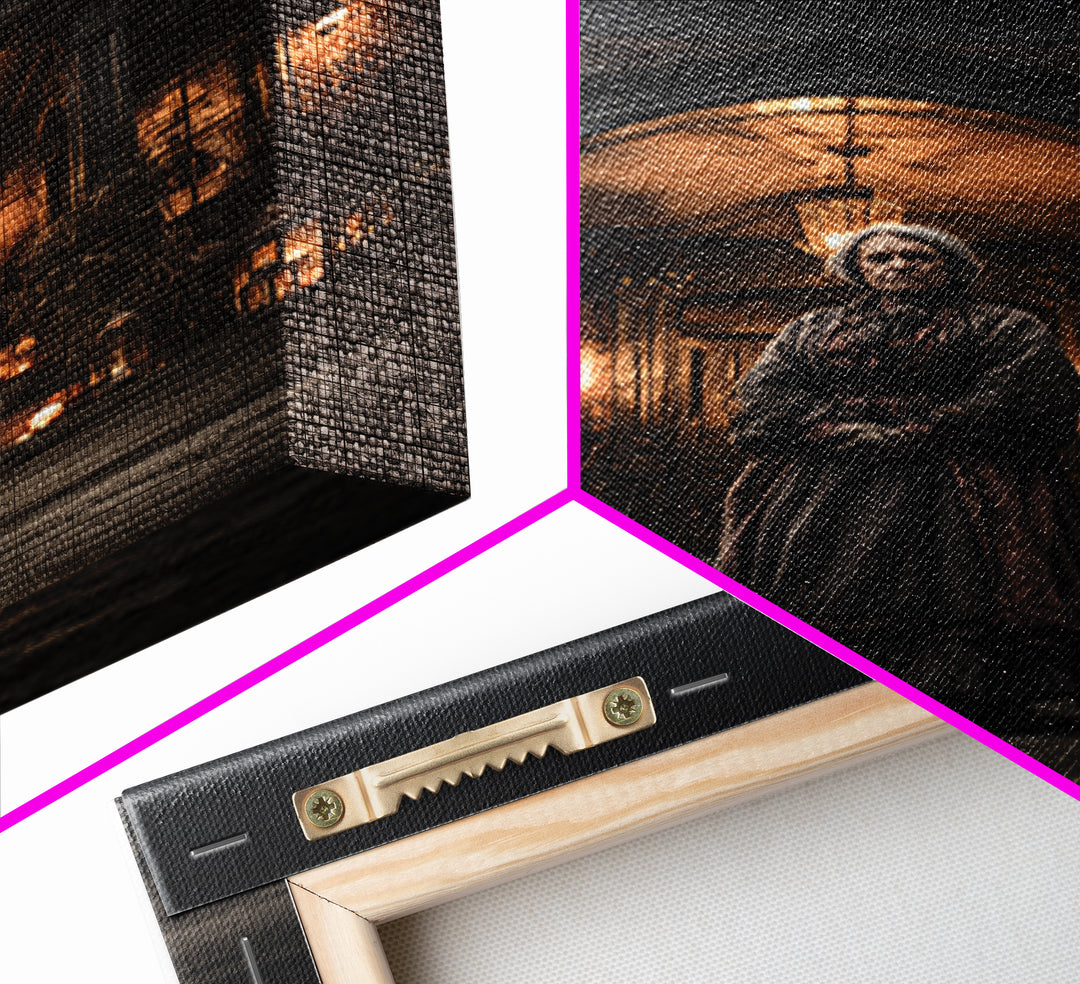 The Haunted Hotel, Vertical Wall Art, Macabre Wall Art, Framed Canvas Print, Halloween Wall Decor, Gothic Home Decor, Spooky Wall Decor