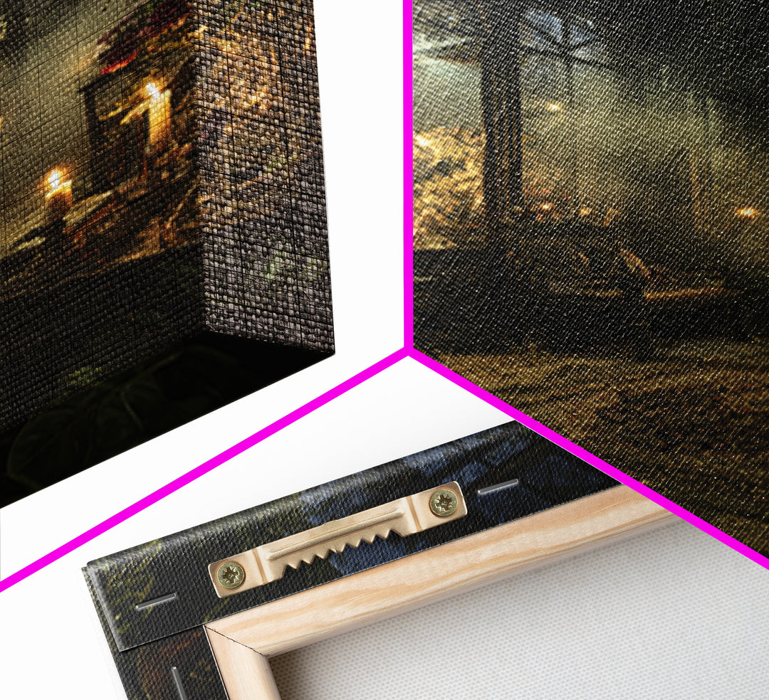 The Cemetery Greenhouse, Vertical Wall Art, Dark Fantasy Wall Art, Canvas Print, Halloween Wall Decor, Gothic Home Decor, Halloween Wall Art