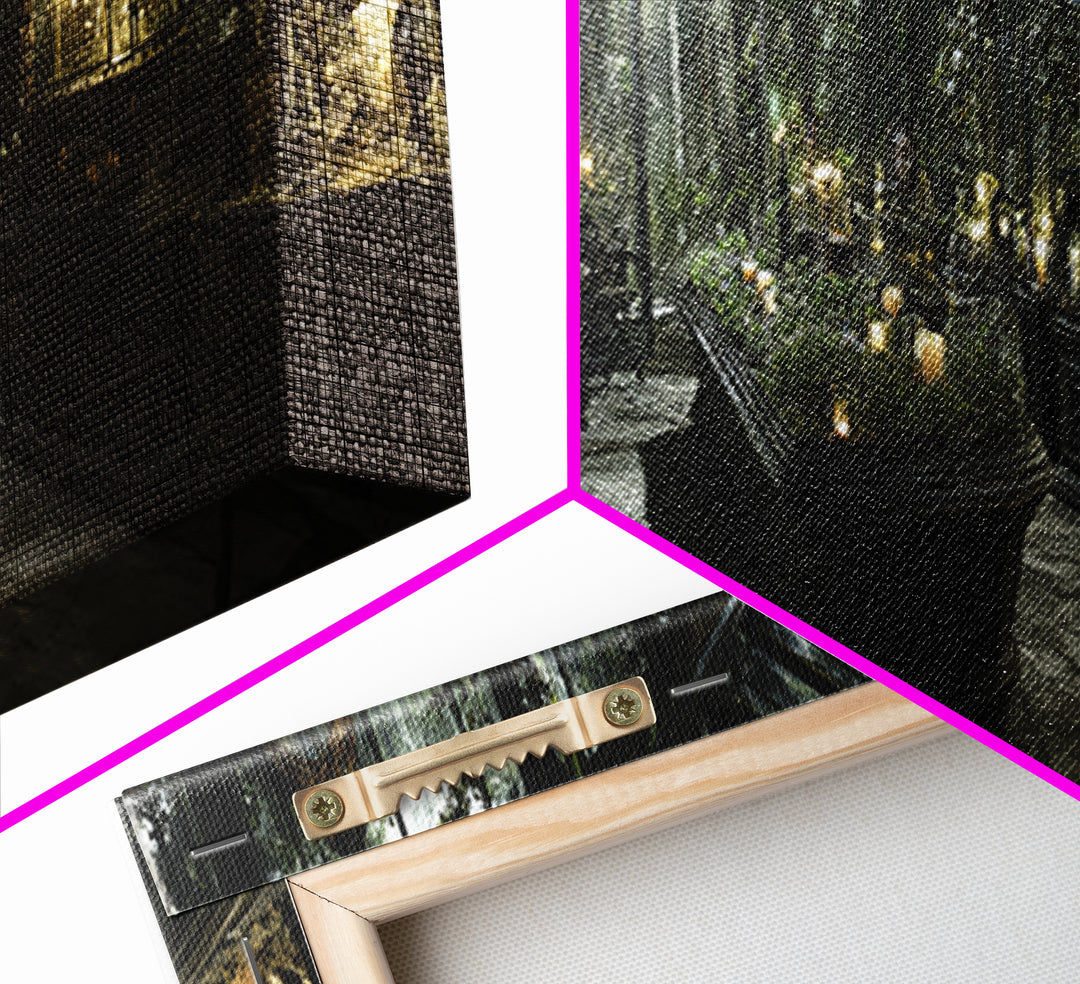 The Cemetery Greenhouse, Extra Wide Wall Art, Spooky Home Decor, Canvas Print, Halloween Wall Decor, Gothic Home Decor, Statement Wall Art
