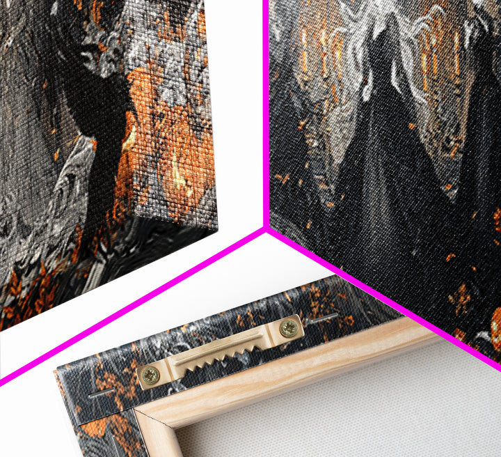 The Midnight Masquerade, Extra Wide Wall Art, Spooky Home Decor, Canvas Print, Halloween Wall Decor, Gothic Home Decor, Statement Wall Art