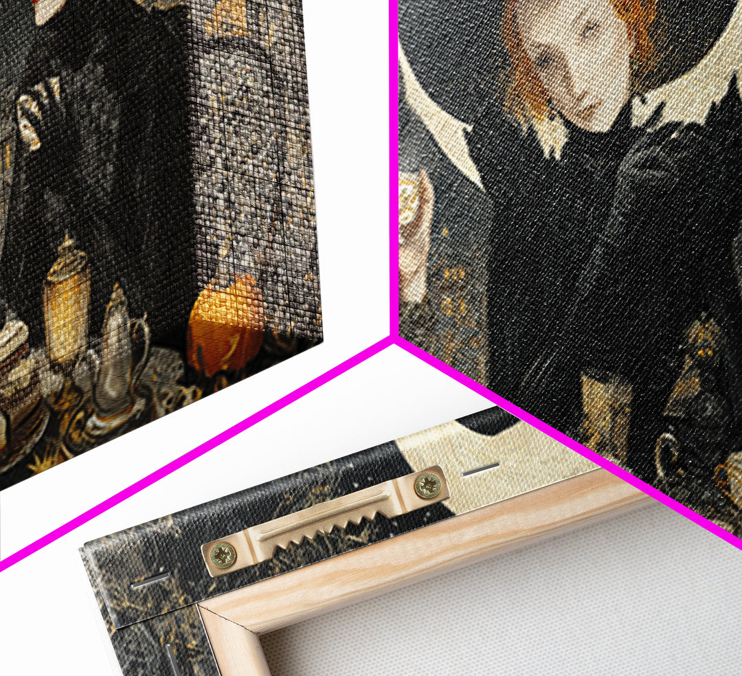 The Witches' Tea Party, Wide Panoramic Art, Dark Halloween Decor, Canvas Print, Halloween Wall Decor, Gothic Home Decor, Horror Wall Art