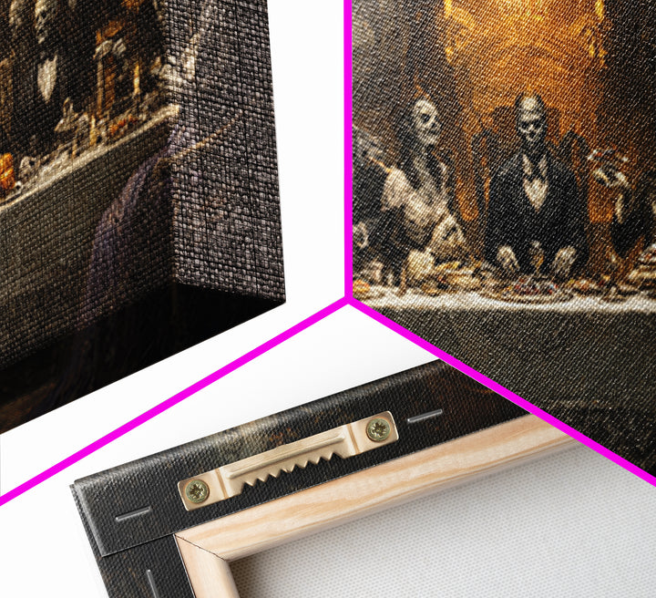 The Zombie Picnic, Wide Panoramic Art, Dark Fantasy Wall Art, Canvas Print, Halloween Wall Decor, Gothic Home Decor, Horror Wall Art