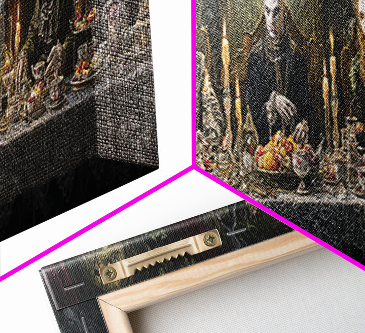 The Zombie Picnic, Extra Wide Wall Art, Dark Halloween Decor, Canvas Print, Halloween Wall Decor, Gothic Home Decor, Spooky Wall Decor
