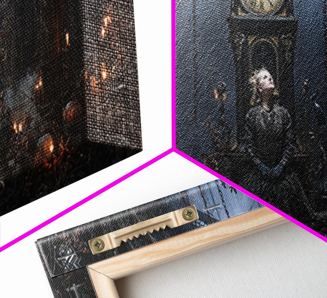 The Thirteenth Bell, Wide Panoramic Art, Macabre Wall Art, Framed Canvas Print, Halloween Wall Decor, Gothic Home Decor, Horror Wall Art