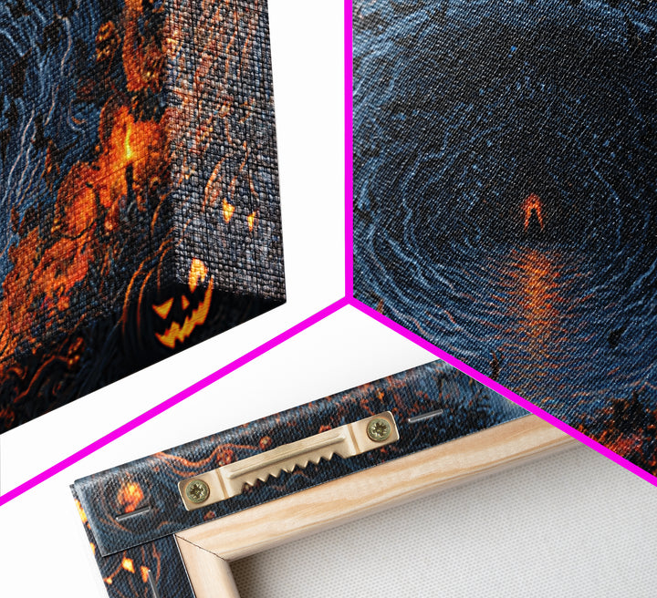 The Halloween Storm, Wide Panoramic Art, Spooky Home Decor, Canvas Print, Halloween Wall Decor, Gothic Home Decor, Halloween Wall Art