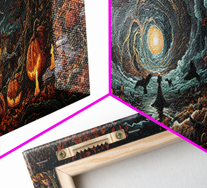 The Halloween Storm, Extra Wide Wall Art, Gothic Horror Wall Art, Framed Canvas Print, Halloween Wall Decor, Gothic Home Decor