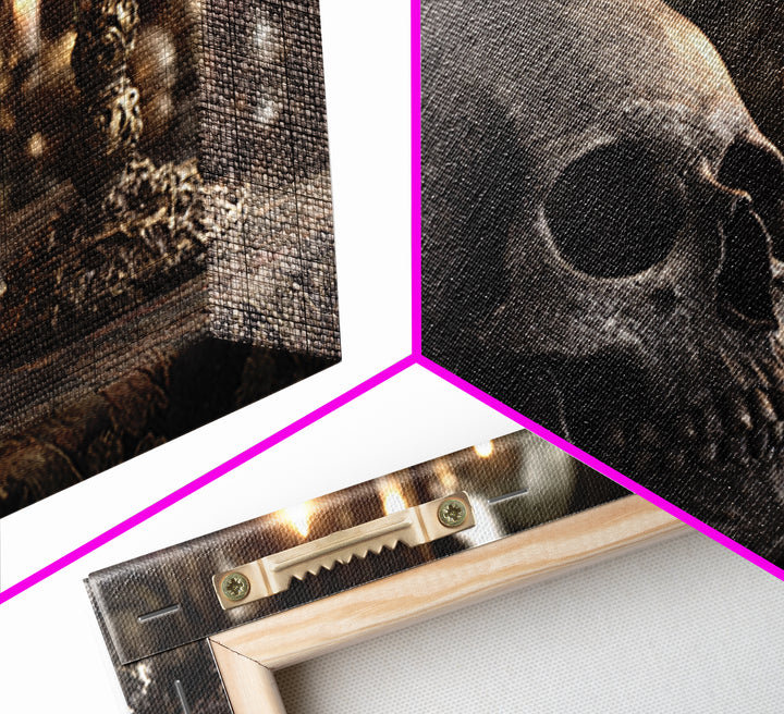 The Talking Skull, Landscape Wall Art, Gothic Horror Wall Art, Framed Canvas Print, Halloween Wall Decor, Gothic Home Decor
