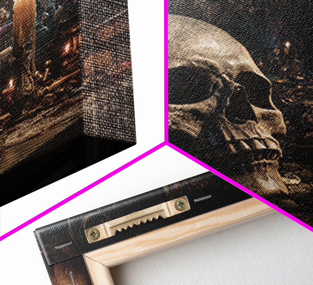 The Talking Skull, Square Wall Art, Spooky Home Decor, Canvas Print, Halloween Wall Decor, Gothic Home Decor, Halloween Decor