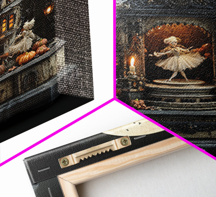 The Haunted Music Box, Square Wall Art, Dark Halloween Decor, Canvas Print, Halloween Wall Decor, Gothic Home Decor, Spooky Wall Decor
