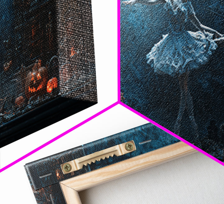 The Haunted Music Box, Wide Panoramic Art, Haunted Gothic Art, Framed Canvas Print, Halloween Wall Decor, Gothic Home Decor