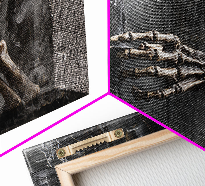 The Skeletal Hand Candleholder, Landscape Wall Art, Dark Halloween Decor, Canvas Print, Halloween Wall Decor, Gothic Home Decor