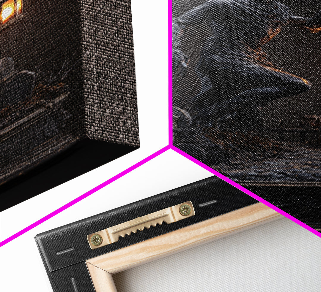 The Black Wax Candle, Vertical Wall Art, Dark Halloween Decor, Canvas Print, Halloween Wall Decor, Gothic Home Decor, Horror Wall Art