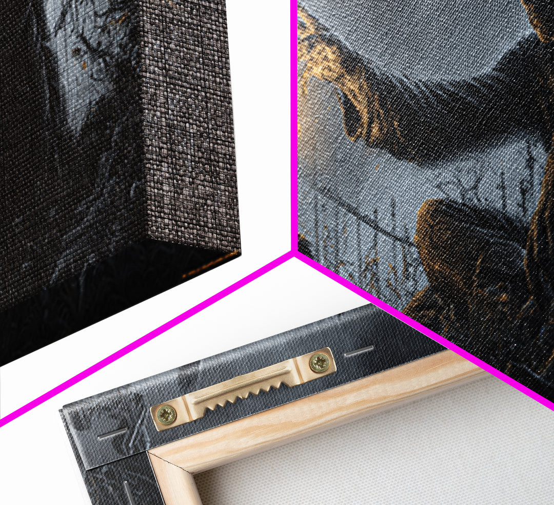 The Black Wax Candle, Wide Panoramic Art, Spooky Home Decor, Canvas Print, Halloween Wall Decor, Gothic Home Decor, Seasonal Home Decor
