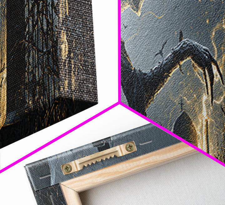 The Black Wax Candle, Extra Wide Wall Art, Dark Fantasy Wall Art, Canvas Print, Halloween Wall Decor, Gothic Home Decor, Statement Wall Art