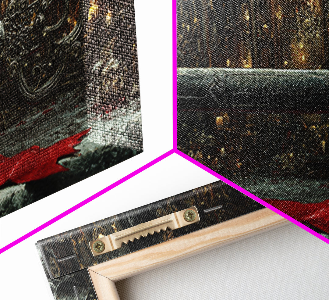 The Coffin Key, Wide Panoramic Art, Dark Halloween Decor, Canvas Print, Halloween Wall Decor, Gothic Home Decor, Statement Wall Art