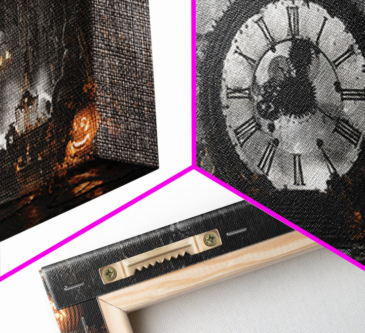 The Cursed Pocket Watch, Wide Panoramic Art, Spooky Home Decor, Canvas Print, Halloween Wall Decor, Gothic Home Decor