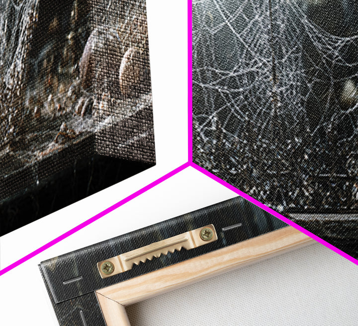 The Spiderweb Crown, Extra Wide Wall Art, Macabre Wall Art, Framed Canvas Print, Halloween Wall Decor, Gothic Home Decor