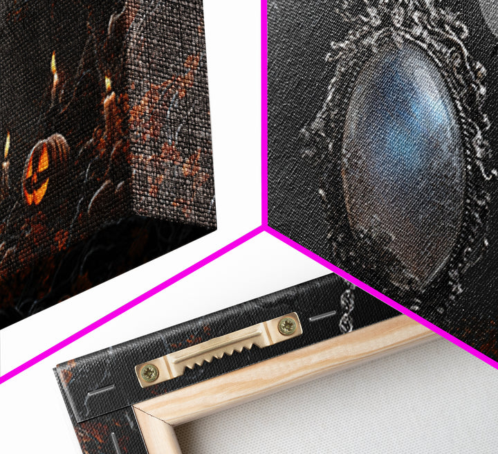 The Moonstone Amulet, Wide Panoramic Art, Dark Halloween Decor, Canvas Print, Halloween Wall Decor, Gothic Home Decor, Horror Wall Art