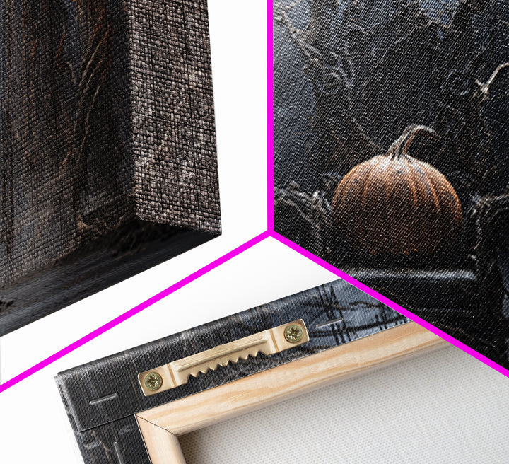 The Jack-O'-Lantern Throne, Landscape Wall Art, Dark Halloween Decor, Canvas Print, Halloween Wall Decor, Gothic Home Decor, Horror Wall Art