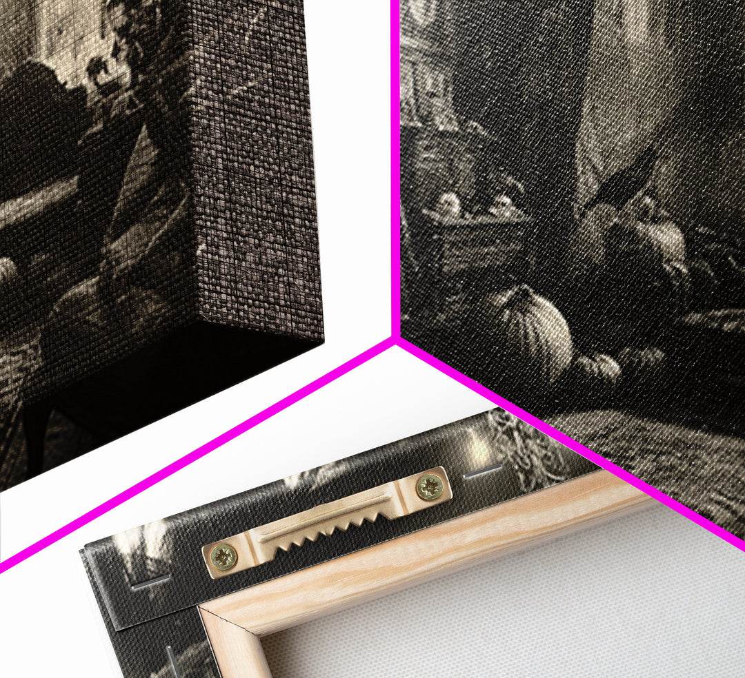 Monochrome Gothic Halloween, Landscape Wall Art, Spooky Home Decor, Canvas Print, Halloween Wall Decor, Gothic Home Decor, Spooky Wall Decor